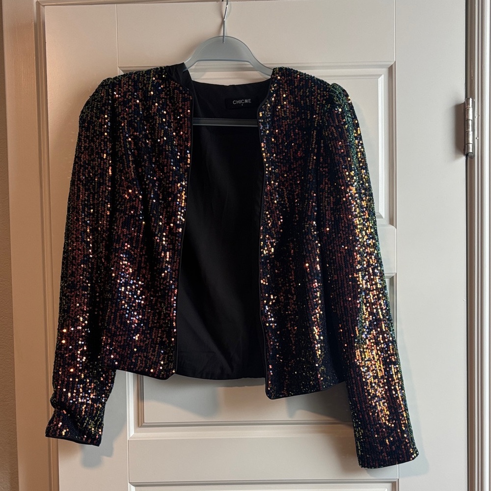 Chic Multicolor Sequin Blazer - image 1